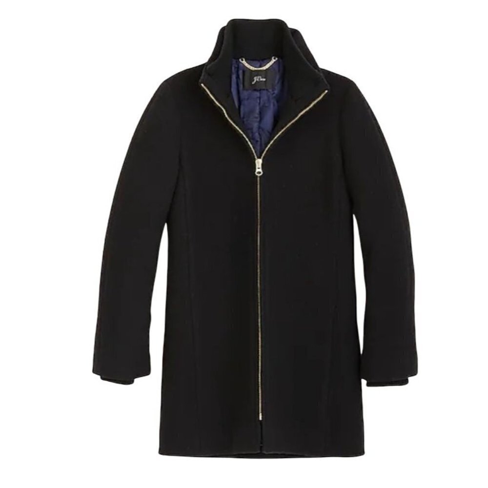J. Crew Lodge coat Italian stadium cloth wool K0896 Black